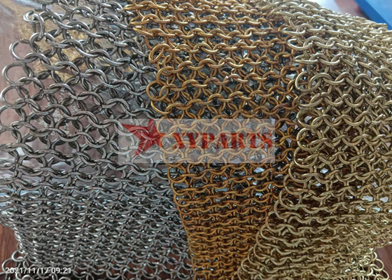 Carbon Steel Round Ring Mesh For Shopping Mall Decoration